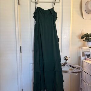 Elegant Green Strapless Dress